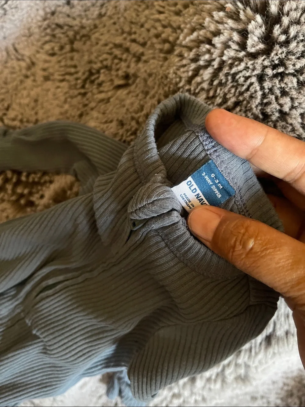 🌈 Old Navy Baby Boy Girl Sleeper Sz 0/3M Ribbed BLUE Pajamas